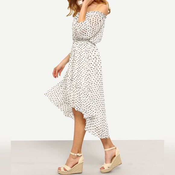 ✨Elasticized Off Shoulder  Dress Drawstring Waist✨ - Picture 5 of 7